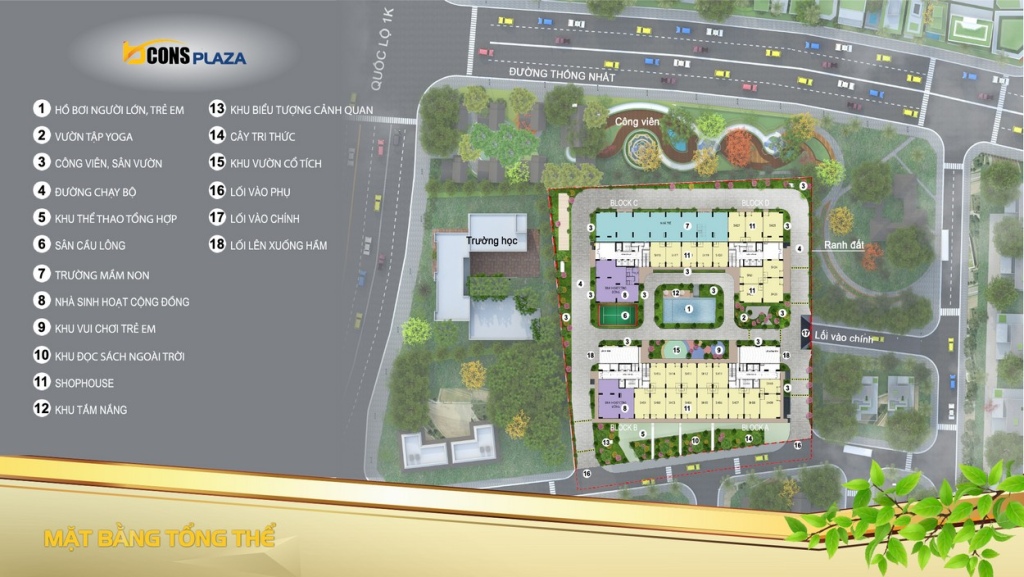 Tiện ích căn hộ Bcons Plaza