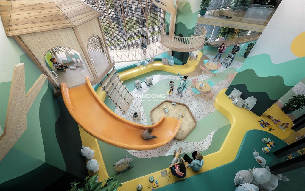 Khu Vui Chơi Trẻ Em tại Phú Đông Sky Garden: Không Gian Vui Học Lý TưởngPhú Đông Sky Garden không chỉ là một nơi để an cư mà còn là một cộng đồng sống động, đặc biệt dành cho trẻ em. Dự án đã đầu tư xây dựng một không gian vui chơi hiện đại và an toàn, giúp các bé phát triển toàn diện cả về thể chất và trí tuệ.