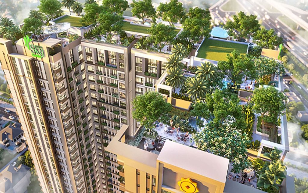 Vườn Sky Garden trên tầng thượng: Không gian xanh tươi giữa lòng đô thị