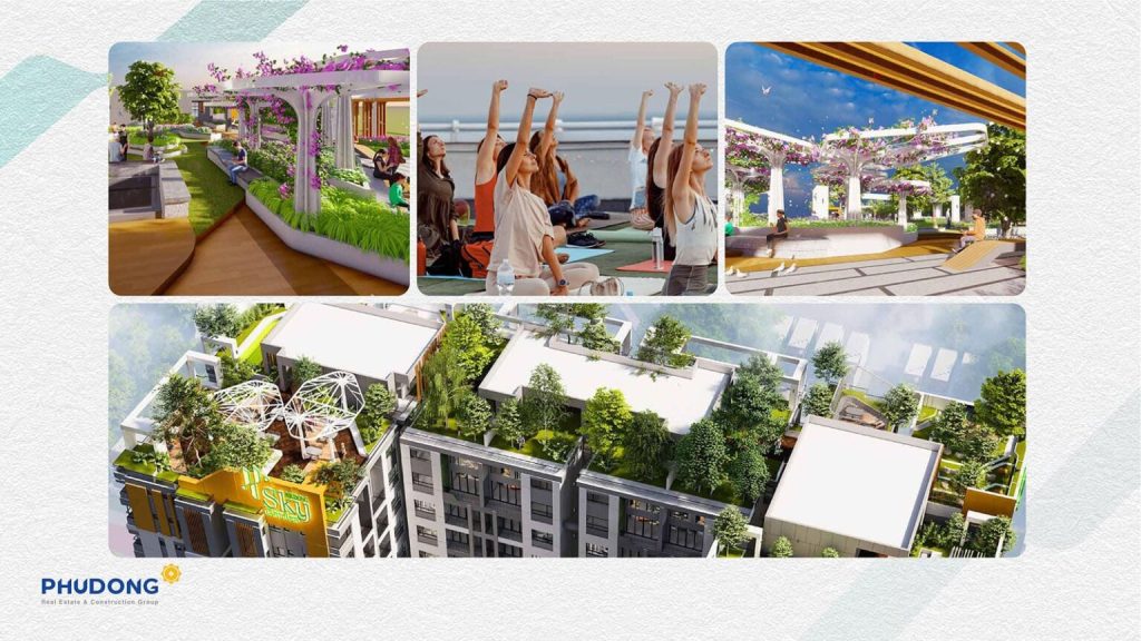 Vườn Sky Garden trên tầng thượng: Không gian xanh tươi giữa lòng đô thị