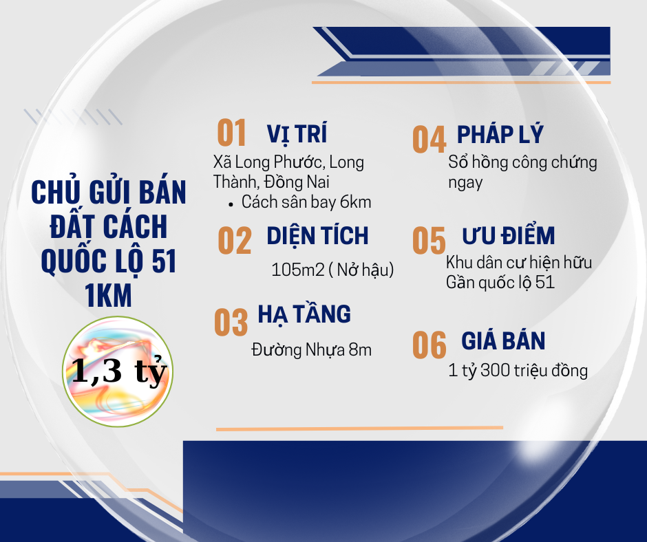 Lô đất cực kì tiềm năng giá tốt gần quốc lộ 51