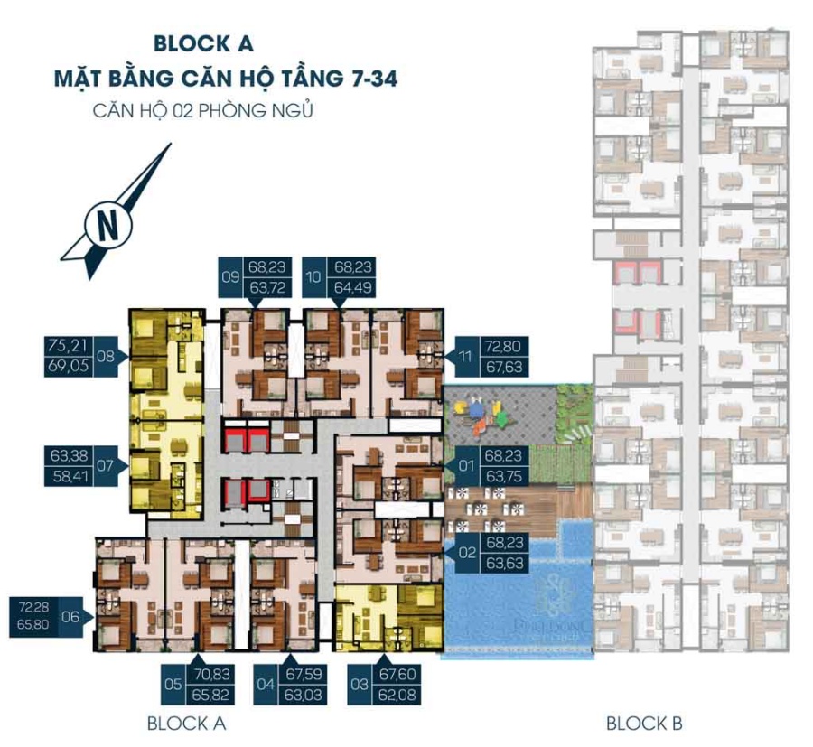 Mặt bằng dự án căn hộ Phú Đông Premier