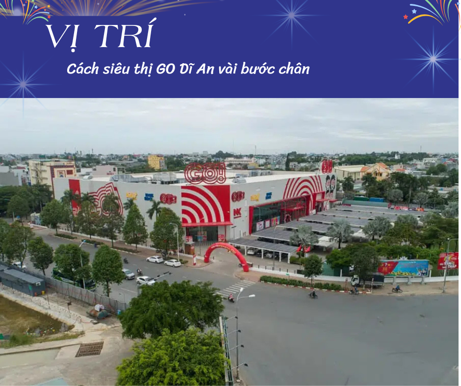 quý cư dân chỉ mất vài bước chân để tới siêu thị Go Dĩ An