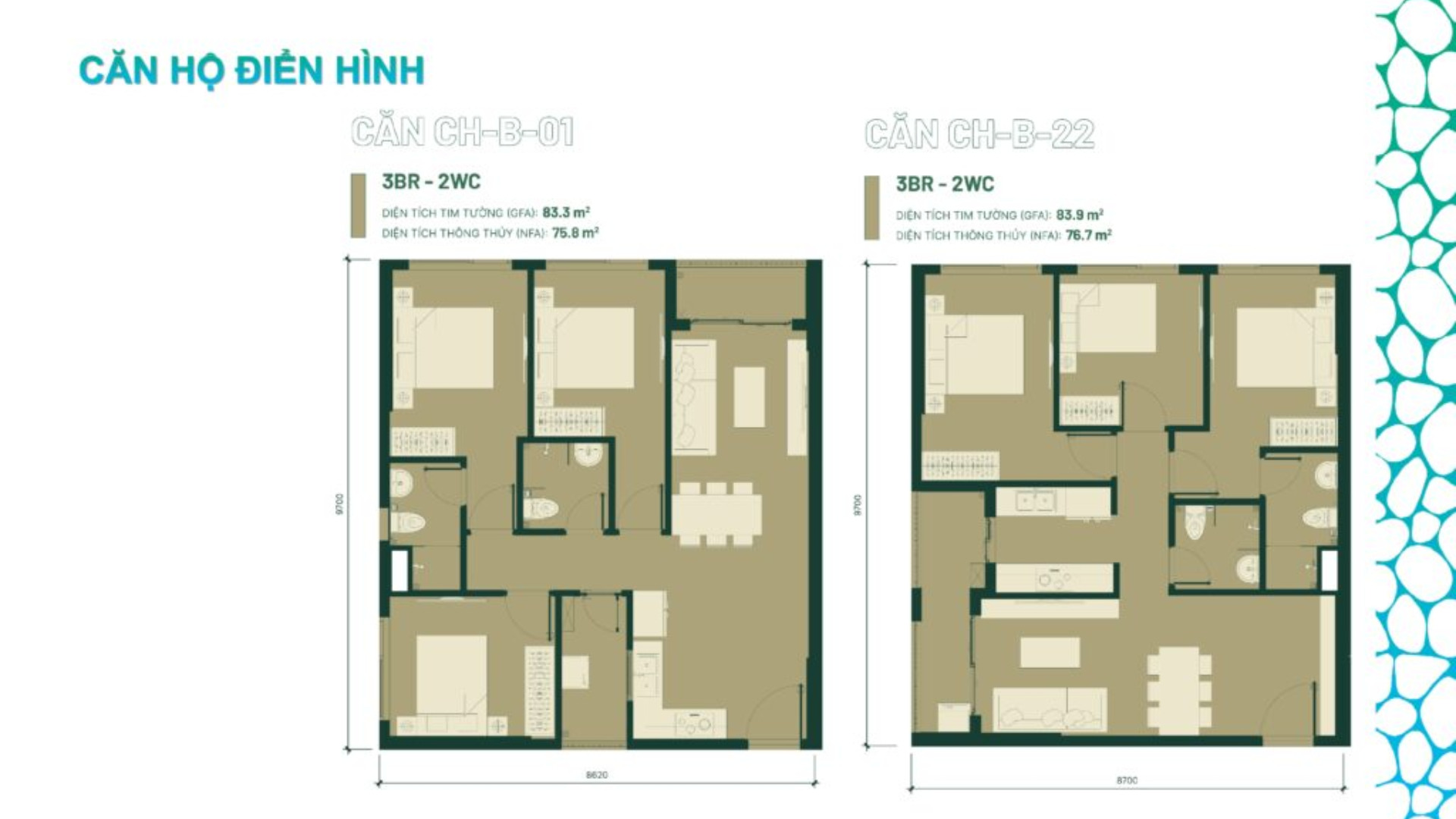 Mặt bằng và thiết kế căn hộ 5